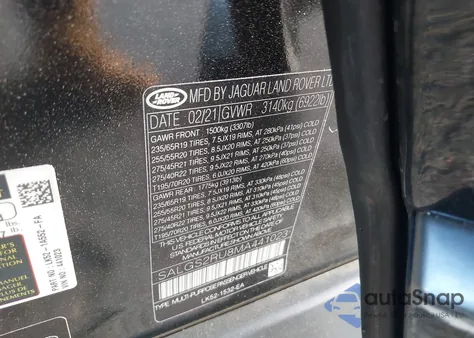 2021 Land Rover Range Rover Westminster из США, поврежденный, VIN SALGS2RU8MA441023